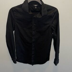 Black express button down